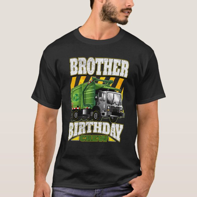Bruther Birthday Crew Garbage Trucks T-Shirt (Vorderseite)