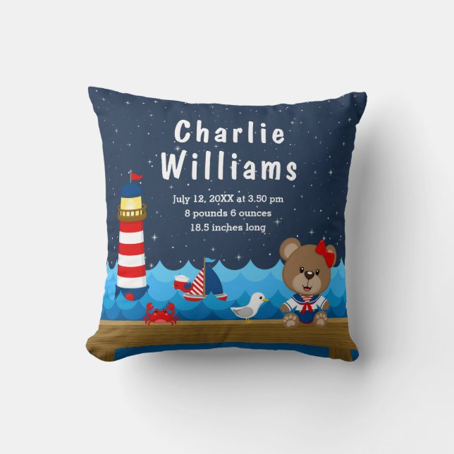 Brutstatistiken der roten Marinebär der Nautic Gir Kissen (Vorderseite)