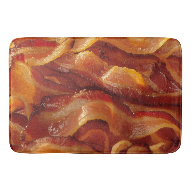 Brutzelnde Streifen des Speckes Badematte (Vorderseite)