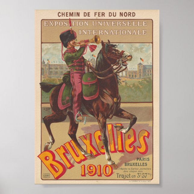 Bruxelles Belgium Vintage Poster 1910 (Vorne)
