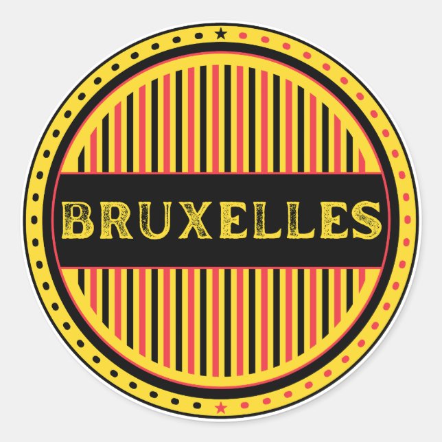Bruxelles City Pride Emblem – Belgian Identity Runder Aufkleber (Vorderseite)