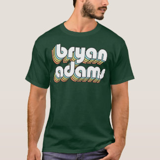 Bryan Adams Retro Rainbow Typografie Faded Style T-Shirt