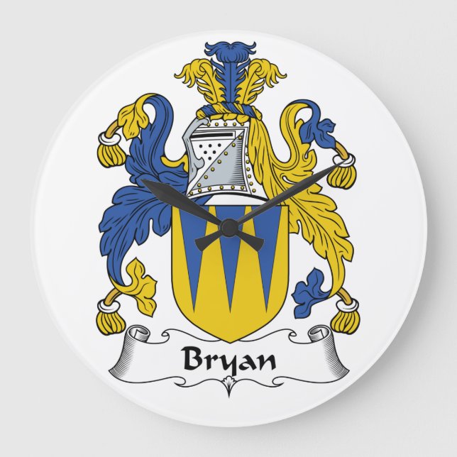 Bryan-Familienwappen Große Wanduhr (Vorderseite)