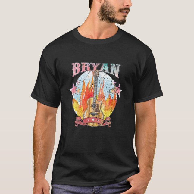Bryan Guitar Musician 70s Western Texas Legends Li T-Shirt (Vorderseite)
