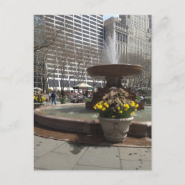 Bryant Park Fountain New York City Springtime NYC Postkarte