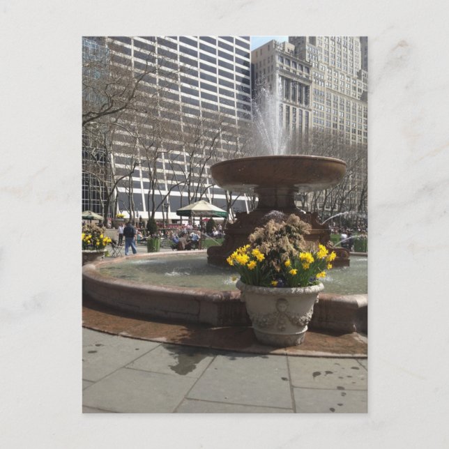 Bryant Park Fountain New York City Springtime NYC Postkarte (Vorderseite)