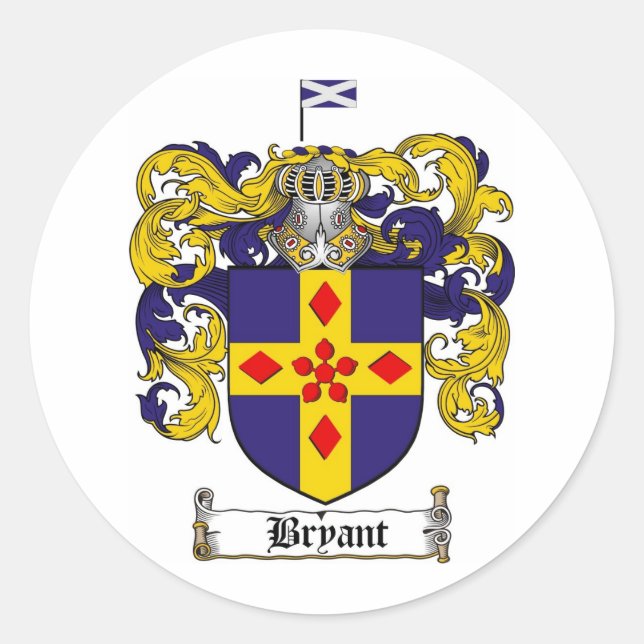 BRYANTES FAMILIENWAPPEN - BRYANTSCHEIN VON WAFFEN RUNDER AUFKLEBER (Vorderseite)