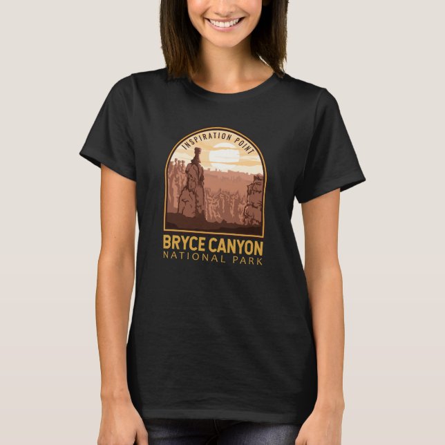 Bryce Canyon National Park Inspiration Point Retro T-Shirt (Vorderseite)