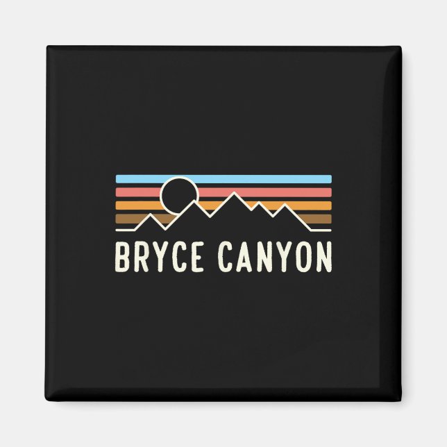 Bryce Canyon National Park Retro-Bergcamping  Magnet (Vorne)