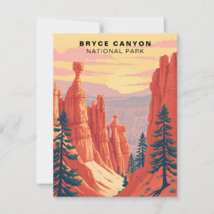 Bryce Canyon National Park Retro USA Postkarte