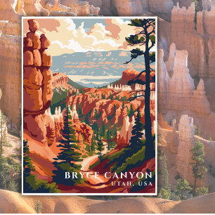 Bryce Canyon National Park USA Travel Watercolor Postkarte