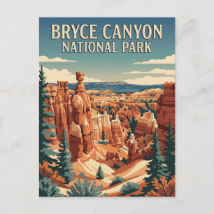 Bryce Canyon National Park Utah Reiseplakat Postkarte