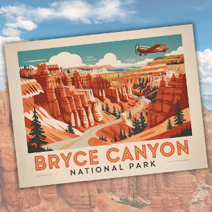 Bryce Canyon National Park Vintage Utah Reise Postkarte