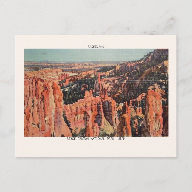 Bryce Canyon Nationalpark Fairyland Vintag Postkarte (Vorderseite)