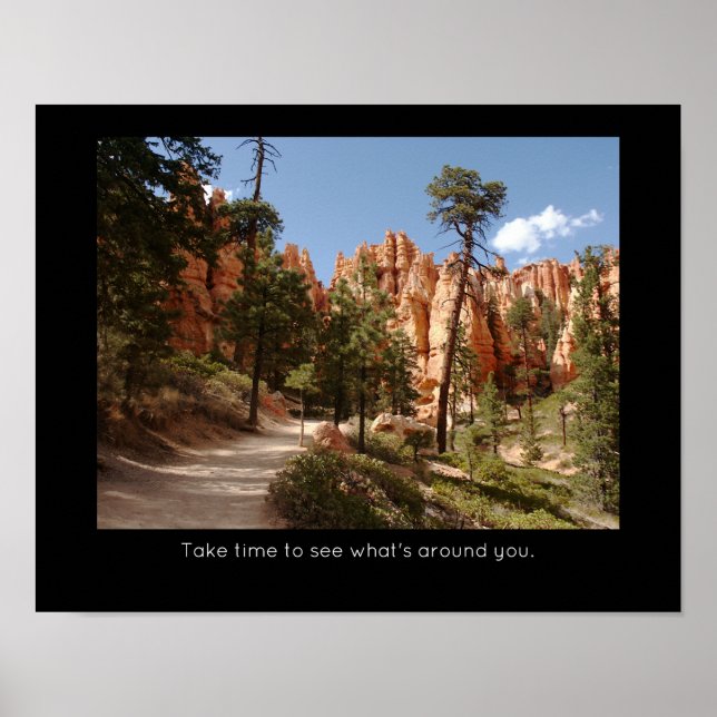 Bryce Canyon Nationalpark Inspiration Zitat Poster (Vorne)