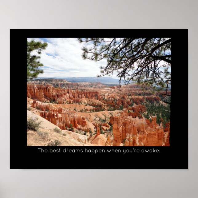 Bryce Canyon Nationalpark Inspiration Zitat Poster (Vorne)