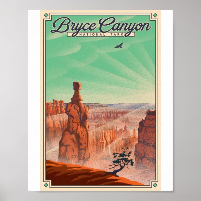 Bryce Canyon Nationalpark Litho Artwork Poster (Vorne)