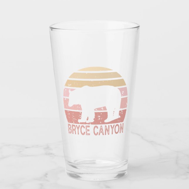 Bryce Canyon Nationalpark Retro Bear Glas (Vorderseite)
