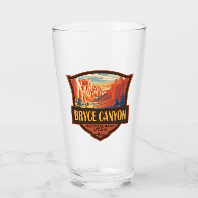 Bryce Canyon Nationalpark Travel Art Vintag Glas (Vorderseite)