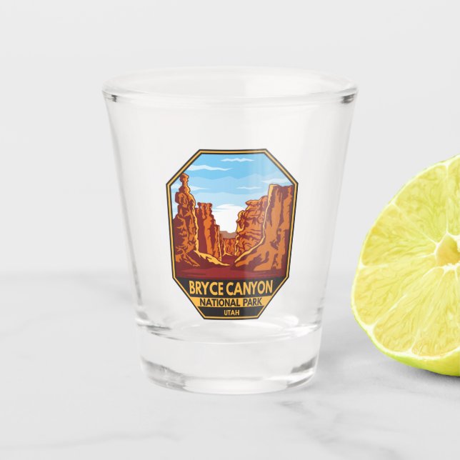 Bryce Canyon Nationalpark Utah Emblem Schnapsglas (Vorderseite)