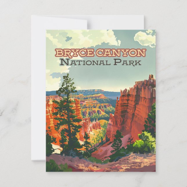 Bryce Canyon Nationalpark Utah Hoodoo Retro Card (Vorderseite)