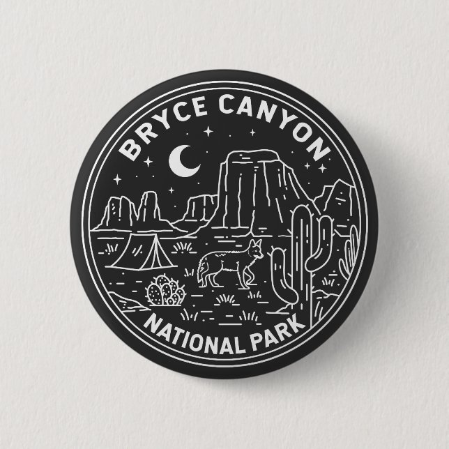 Bryce Canyon Nationalpark Utah Monoline Button (Vorderseite)