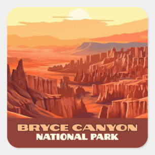 Bryce Canyon Nationalpark Utah Quadratischer Aufkleber