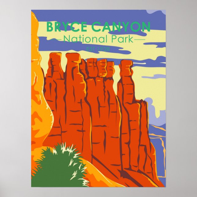 Bryce Canyon Nationalpark Utah Vintag Poster (Vorne)