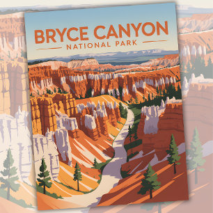 Bryce Canyon Nationalpark Utah Vintag US Travel Postkarte