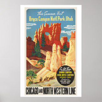Bryce Canyon Nationalpark Utah Vintage Reise Poster