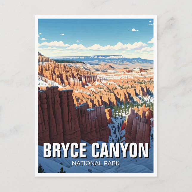 Bryce Canyon Nationalpark Utah Winter Postkarte (Vorderseite)
