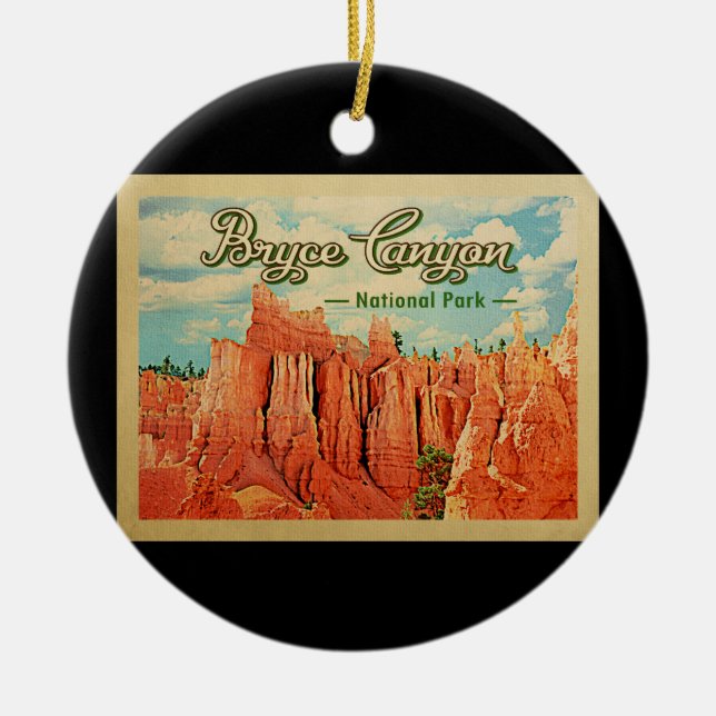 Bryce Canyon Nationalpark Vintage Keramik Ornament (Vorne)