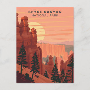 Bryce Canyon Nationalpark Vintage USA Postkarte
