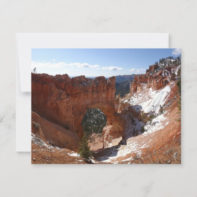 Bryce Canyon Natural Bridge Snowy Landscape Foto (Vorderseite)