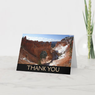 Bryce Canyon Natural Bridge Snowy Landscape Foto Dankeskarte