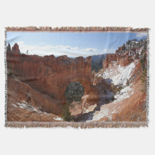 Bryce Canyon Natural Bridge Snowy Landscape Foto Decke