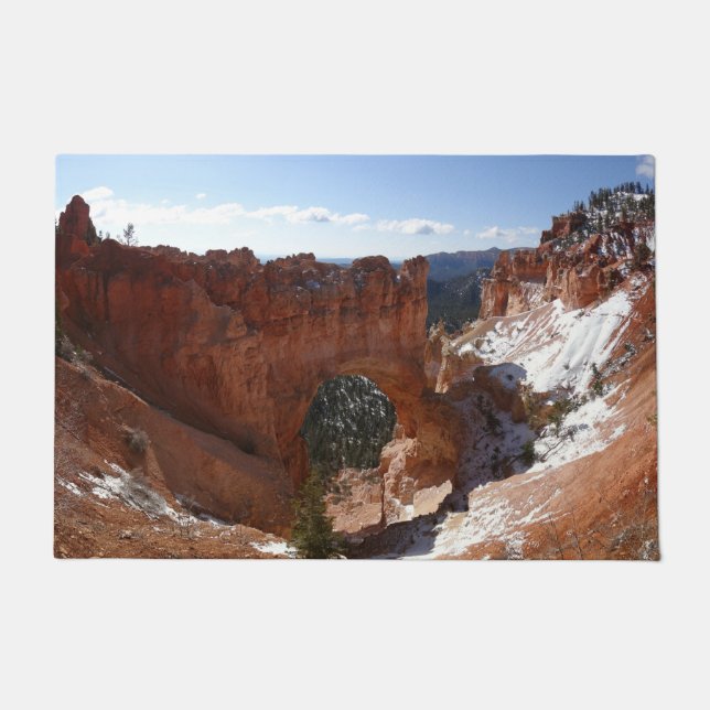 Bryce Canyon Natural Bridge Snowy Landscape Foto Fußmatte (Vorderseite)