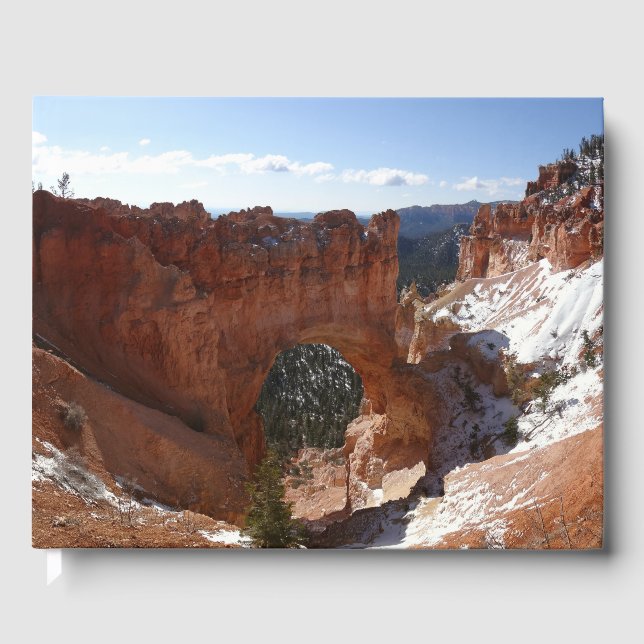 Bryce Canyon Natural Bridge Snowy Landscape Foto Gästebuch (Vorderseite)