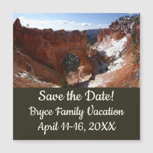 Bryce Canyon Natural Bridge Snowy Landscape Foto Magnetkarte