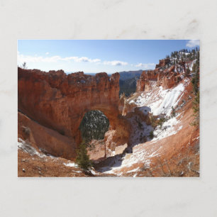 Bryce Canyon Natural Bridge Snowy Landscape Foto Postkarte