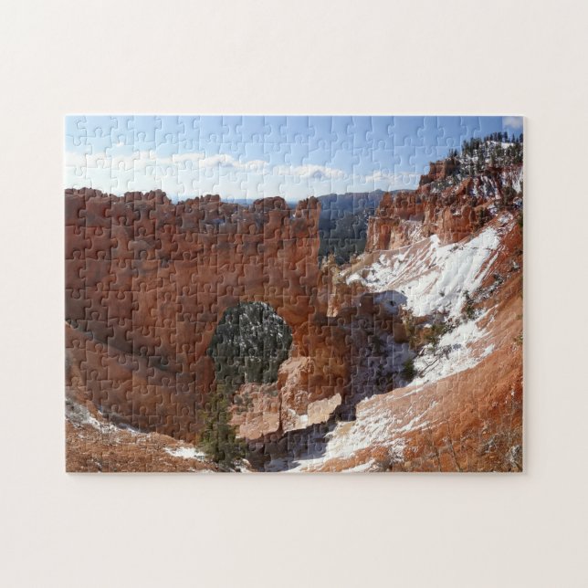 Bryce Canyon Natural Bridge Snowy Landscape Foto Puzzle (Horizontal)