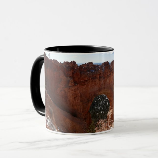 Bryce Canyon Natural Bridge Snowy Landscape Foto Tasse (Vorderseite Links)