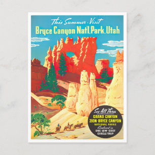 Bryce Canyon Vintage Reise Postkarte