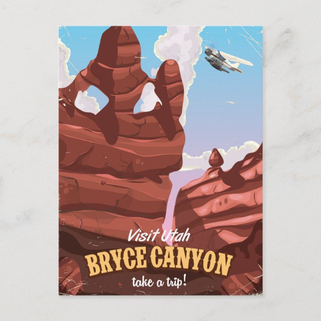 Bryce Canyon Vintage Reiseplakat Postkarte (Vorderseite)