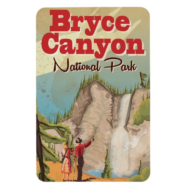 Bryce Canyon Vintage Travel Poster Magnet (Vertikal)