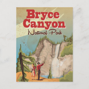 Bryce Canyon Vintage Travel Poster Postkarte