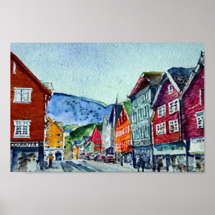 bryggen bergen poster