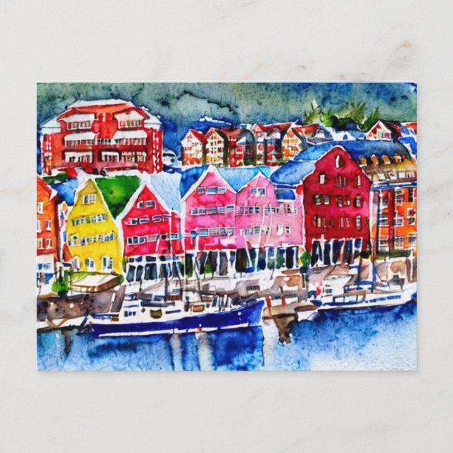 bryggen bergen postkarte (Vorderseite)