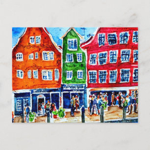 bryggen bergen postkarte