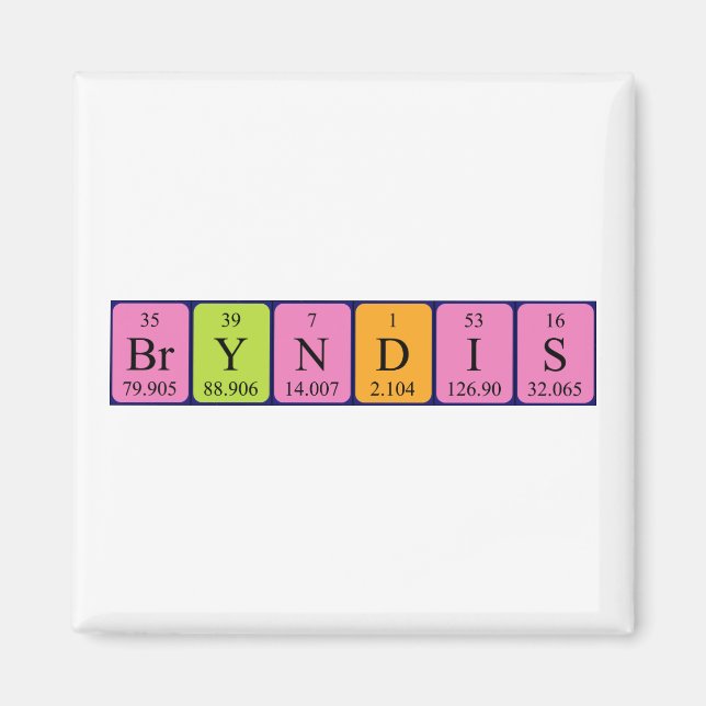 Bryndís Magnet für periodische Tabellennamen (Vorne)